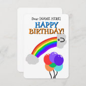 キッズマンガ誕生日カード(背面空白の) サンキューカード (正面/裏面)