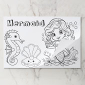 キッズマーメイドカラーリング ペーパーパッド (折り畳み)