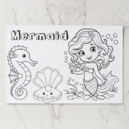 キッズマーメイドカラーリング ペーパーパッド