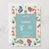 キッズマーメイド誕生日招待状 招待状 (正面)