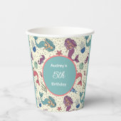 キッズマーメイド誕生日 紙コップ (正面)