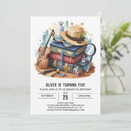 キッズミステリー探偵誕生日 招待状 (スタンド正面)