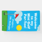 キッズミニゴルフパットパットバースデーパーティーへようこそ 横断幕 (横)