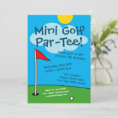 キッズミニゴルフミニゴルフ誕生日パーティー 招待状 (スタンド正面)