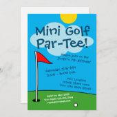 キッズミニゴルフミニゴルフ誕生日パーティー 招待状 (正面/裏面)