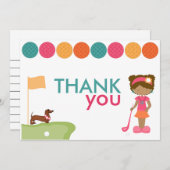 キッズミニチュアゴルフ誕生日ありがとう サンキューカード (正面/裏面)