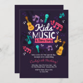 キッズミュージックアンドダンスパーティの招待状 招待状 (正面/裏面)
