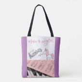 キッズミュージックピアノユニコーンバッグ トートバッグ (裏面)