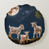 「キッズムーンライト飛行：お洒落ベビーヤギ・ピロ ラウンドクッション (裏面)