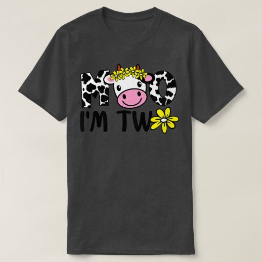 キッズムー私2つの可愛い牛農家ベビー2nd誕生日 tシャツ (デザイン正面)