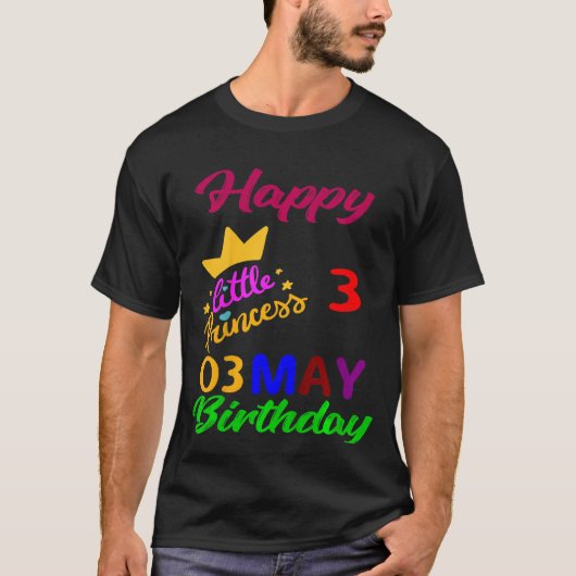 キッズメイ女子誕生日3 5月3日 Tシャツ (正面)
