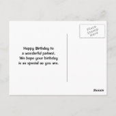 キッズメディカルデンタル患者の誕生日の挨拶 ポストカード (裏面)