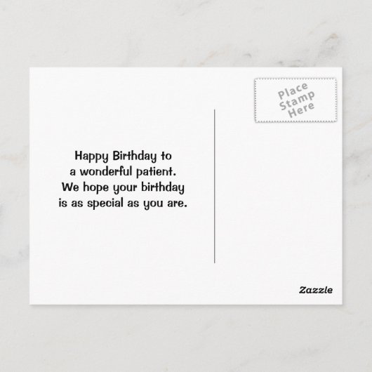 キッズメディカルデンタル患者の誕生日の挨拶 ポストカード (裏面)