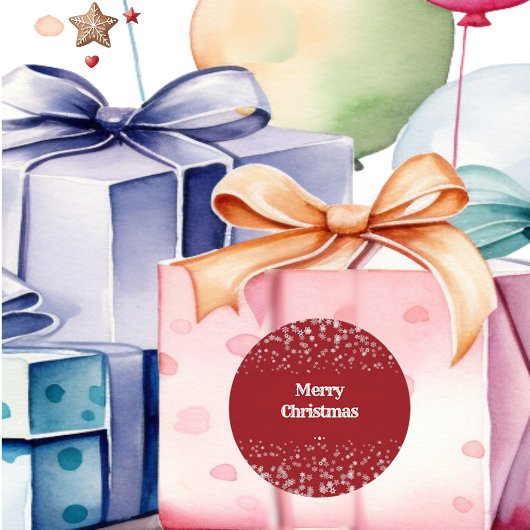 キッズメリークリスマススノーフレーク赤パーティー工芸品 ラウンドシール