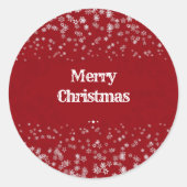 キッズメリークリスマススノーフレーク赤パーティー工芸品 ラウンドシール (正面)