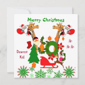 キッズメリークリスマス急いでサンタライディングキリン (正面)