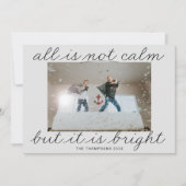 キッズモダンおもしろい手書きクリスマスフォトカード 招待状 (正面)