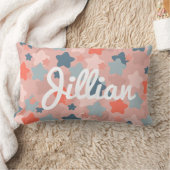 キッズモダンかわいい赤面とブルースター ランバークッション (ブランケット)