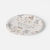 キッズモダンカーニバルサーカス |女の子誕生日 ペーパープレート (アングル)