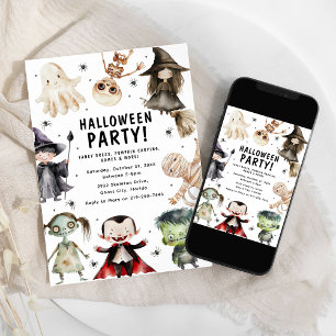 キッズモダンハローウィンパーティ 招待状