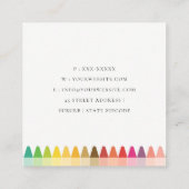 キッズモダン先生カラフルレインボークレヨンカラー スクエア名刺 (裏面)