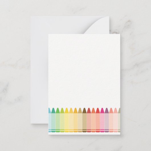 キッズモダン先生カラフルレインボークレヨンカラー ノートカード (裏面)