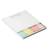 キッズモダン先生カラフルレインボークレヨンカラー ノートパッド (アングル)