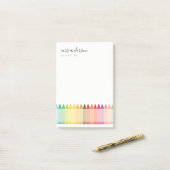 キッズモダン先生カラフルレインボークレヨンカラー ポストイット (デスク上)