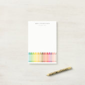 キッズモダン先生カラフルレインボークレヨンカラー ポストイット (デスク上)