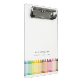 キッズモダン先生カラフルレインボークレヨンカラー ミニクリップボード (アングル)