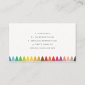 キッズモダン先生カラフルレインボークレヨンカラー 名刺 (裏面)