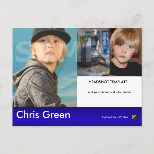キッズモデルのヘッドショットコンポジションポストカード ポストカード (正面)