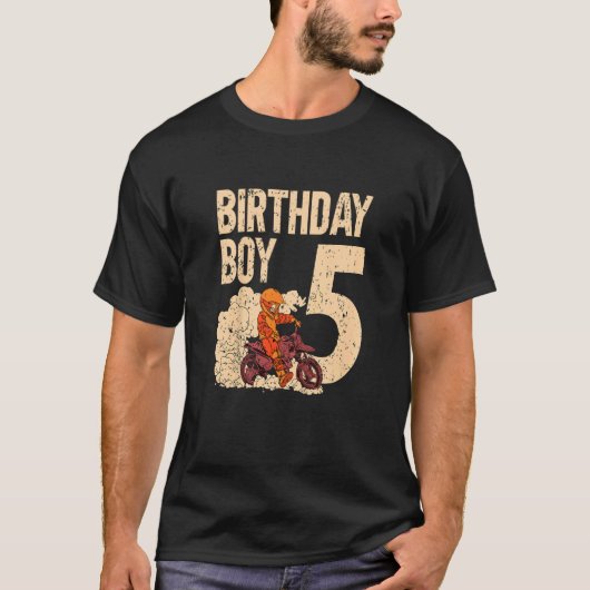 キッズモトクロス5th誕生日パーティーMx 5歳Di Tシャツ (正面)
