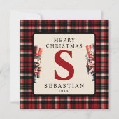 キッズモノグラムクリスマスくるみクラッカーフォトクリスマス シーズンカード (正面)