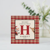 キッズモノグラムクリスマスサンタフォトクリスマス シーズンカード (スタンド正面)