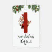 キッズモノグラムクリスマスツリー メタルオーナメント (正面左)