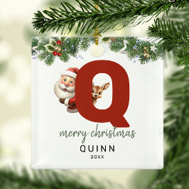 キッズモノグラムクリスマスツリー メタルオーナメント