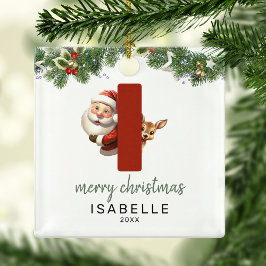 キッズモノグラムクリスマスツリー メタルオーナメント