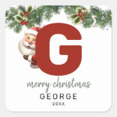 キッズモノグラムクリスマス スクエアシール (正面)