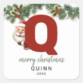 キッズモノグラムクリスマス スクエアシール (正面)