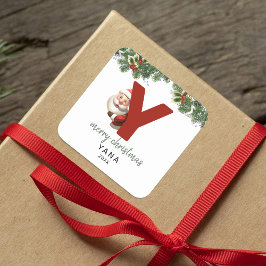 キッズモノグラムクリスマス スクエアシール