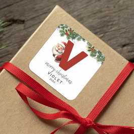 キッズモノグラムクリスマス スクエアシール