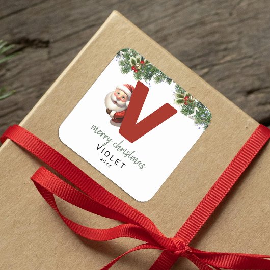 キッズモノグラムクリスマス スクエアシール