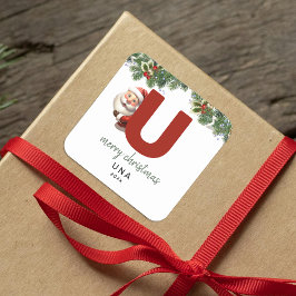 キッズモノグラムクリスマス スクエアシール