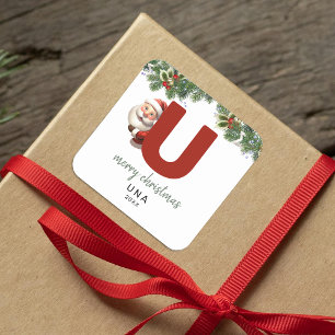 キッズモノグラムクリスマス スクエアシール