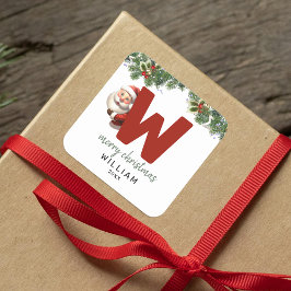 キッズモノグラムクリスマス スクエアシール