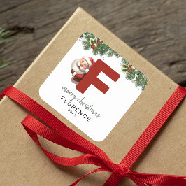 キッズモノグラムクリスマス スクエアシール