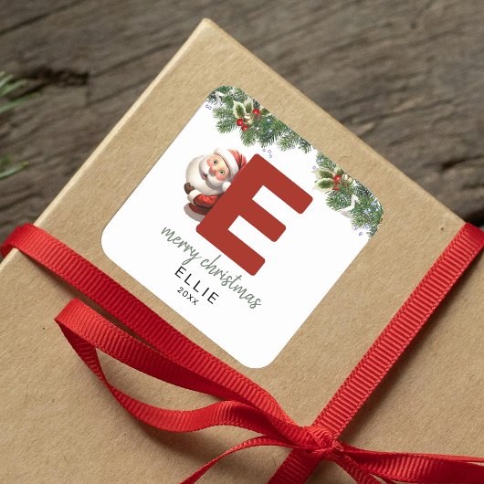 キッズモノグラムクリスマス スクエアシール