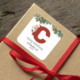 キッズモノグラムクリスマス スクエアシール