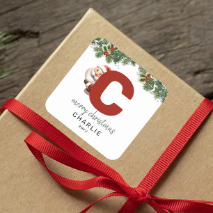 キッズモノグラムクリスマス スクエアシール